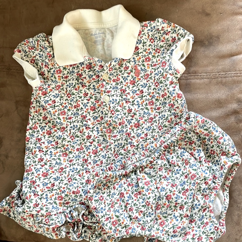 Ralph Lauren baby girl dress and bloomer set